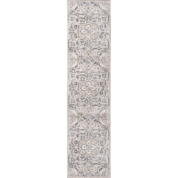 Edith Distressed Medallion Low-Pile Machine-Washable Area Rug